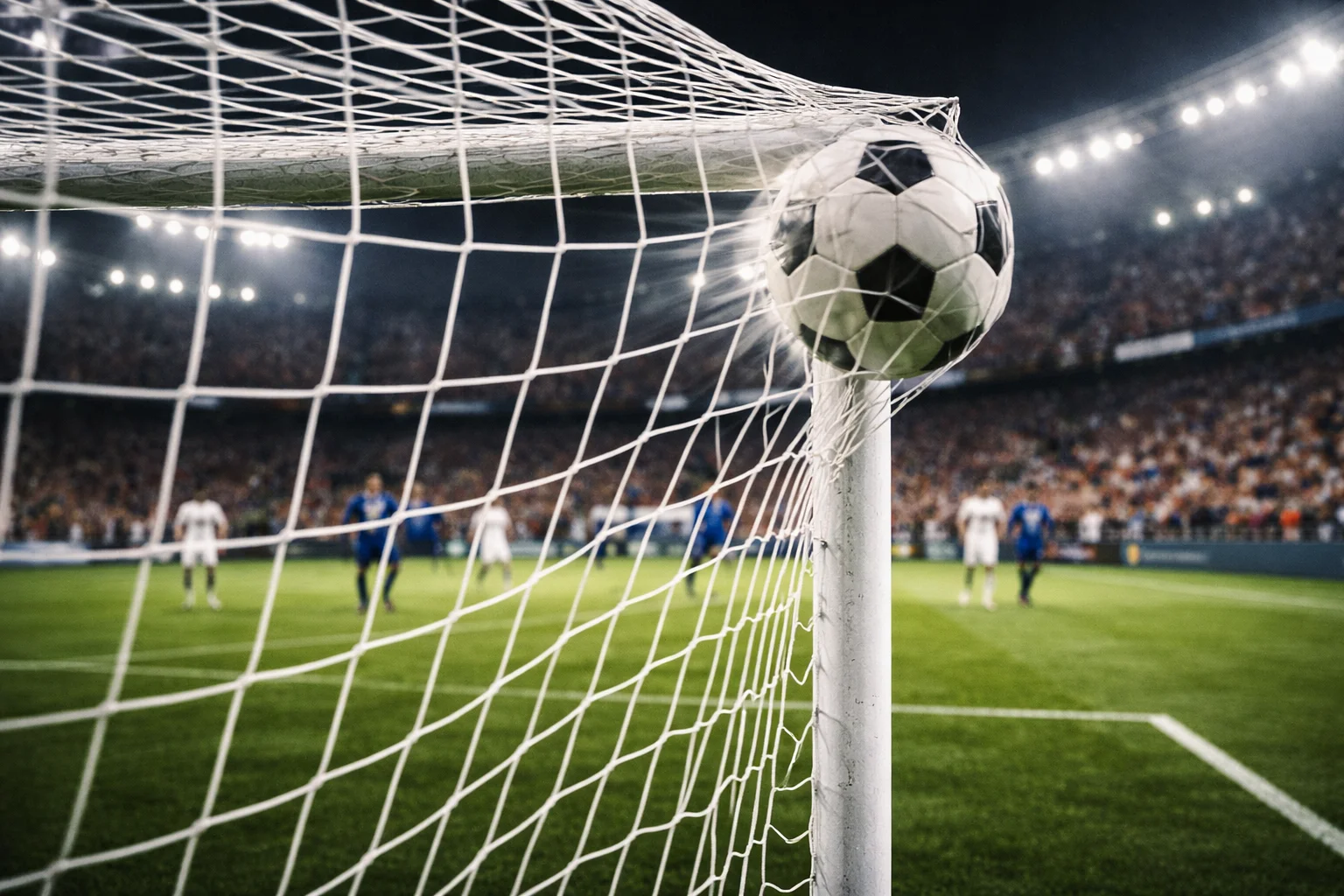 Serie A jalkapallo-ottelu ja maalinteko